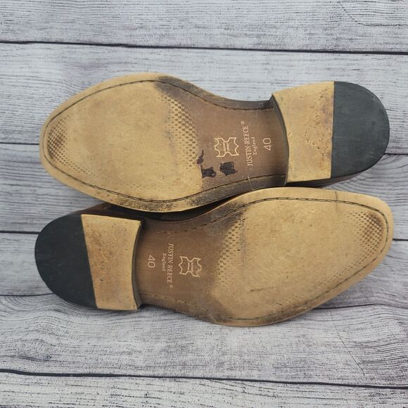 Justin Reece England Smith Casual Brogue Smarts In Brown Size EU 40 US 7 - Picture 8 of 16